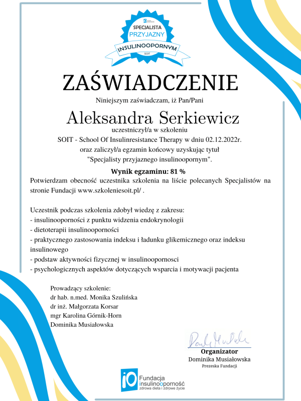 Zaświadczenie SOIT Aleksandra Serkiewicz-1